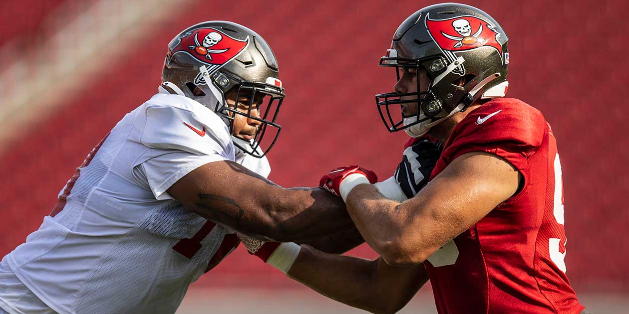 Tristan Wirfs at Practice